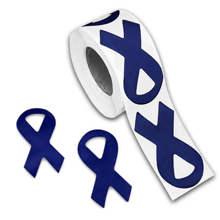 Large Dark Blue Ribbon Stickers (250 per Roll) by Fundraising For A Cause