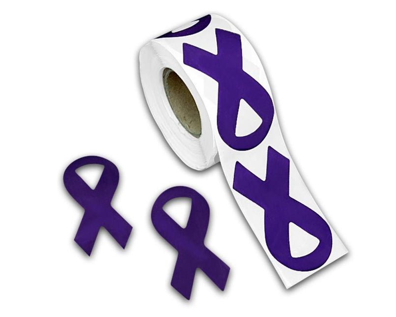 Large Purple Ribbon Stickers (250 per Roll) by Fundraising For A Cause