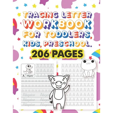 Tracing Letter Workbook For Toddlers, Kids, Preschool: 26 Cute Animals Alphabet Dot-to-dot Tracing Method Activity Book And Coloring Page With Writing