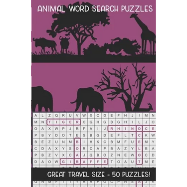 Animal Word Search Puzzles: Great Travel Size, 50 Seek and Find, Word Circle Pencil Puzzles for Kids and Adults