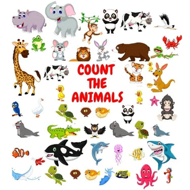 Count The Animals: Activity Puzzle Book Gift for Kids 2-5 Year Olds- Fun Animals Pictures for Preschoolers
