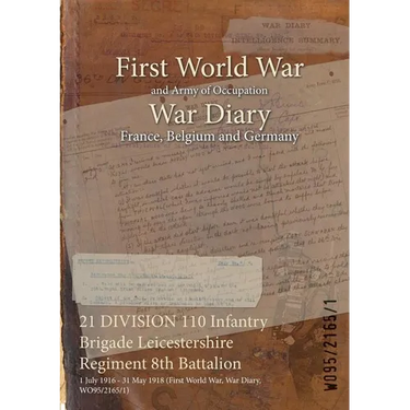 21 DIVISION 110 Infantry Brigade Leicestershire Regiment 8th Battalion: 1 July 1916 - 31 May 1918 (First World War, War Diary, WO95/2165/1)