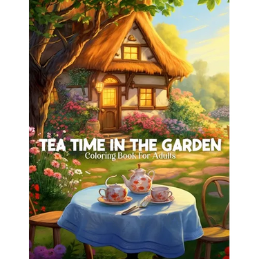 Tea Time In The Garden Coloring Book For Adults