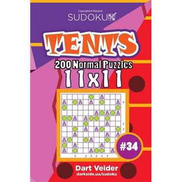Sudoku Tents - 200 Normal Puzzles 11x11 (Volume 34)