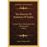 The Itinerary Of Benjamin Of Tudela: Critical Text, Translation And Commentary (1907)