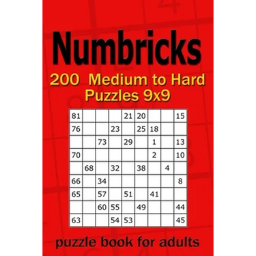 Numbricks puzzle book for adults: 200 Medium to Hard Puzzles 9x9