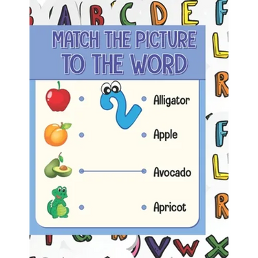 Match the picture: Using a line links the image to the word that corresponds to it. visual book that will help your child to know the spe