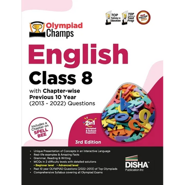 Olympiad Champs English Class 8 with Chapter-wise Previous 10 Year (2013 - 2022) Questions 5th Edition Complete Prep Guide with Theory, PYQs, Past & P