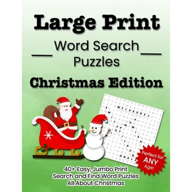 Large Print Word Search Puzzles Christmas Edition: 40+ Easy, Jumbo Print Search and Find Word Puzzles All About Christmas