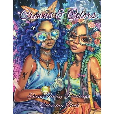Crowns & Colors: Ebony Fairy Princesses Coloring Book