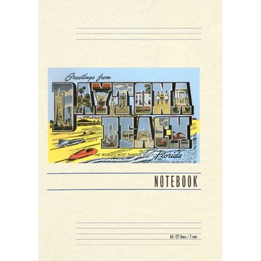 Vintage Lined Notebook Greetings from Daytona Beach, Florida