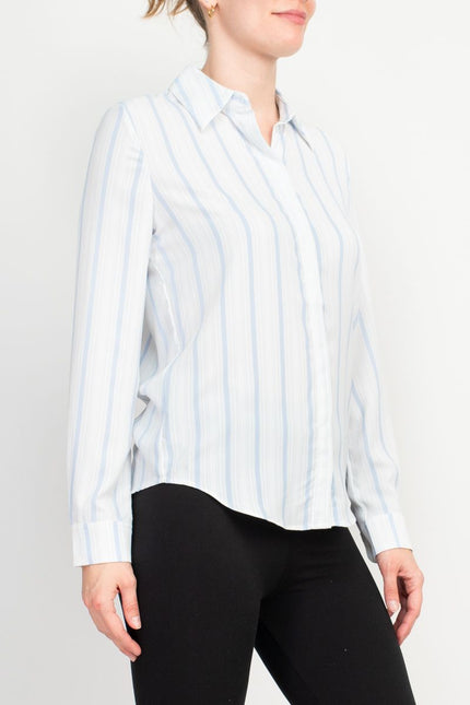 Philosophy Long Sleeve Collared Button Down Flow Striped Shirt by Curated Brands