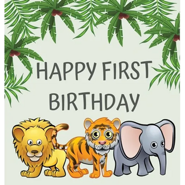 First birthday guest book (Hardcover): Birthday guest book, first birthday book, party and birthday celebrations decor, memory book, 1st birthday, hap