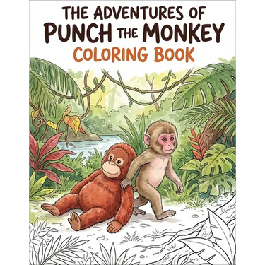 The Adventures of Punch the Monkey Coloring Book for Adults and Kids