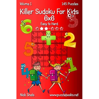 Killer Sudoku For Kids 6x6 - Easy to Hard - Volume 1 - 145 Puzzles