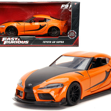 Toyota GR Supra Orange with Black Stripes "Fast & Furious 9 F9" (2021) Movie 1/32 Diecast Model Car by Jada