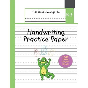 Handwriting Practice Paper K-2: The Little Crocodile Kindergarten writing paper with dotted lined sheets for ABC and numbers learning 125 pages 8.5x11