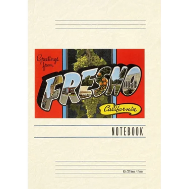Vintage Lined Notebook Greetings from Fresno, California