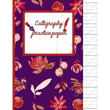 Calligraphy Practice paper: Floral red watercolor hand writing workbook for adults & kids 120 pages of practice sheets to write in (8.5x11 Inch).