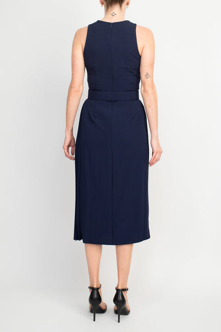 Taylor Scoop Neck Navy Midi Dress by Curated Brands