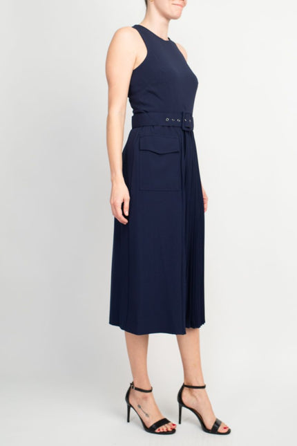 Taylor Scoop Neck Navy Midi Dress by Curated Brands