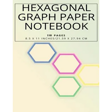 Hexagonal Graph Paper Notebook, 110 pages 8.5 x 11 inches, 21.59 x 27.94 cm