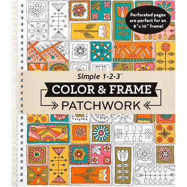 Color & Frame - Patchwork: Adult Coloring Book with Patterns 31 Designs to Color Spiral Bound Perforated One-Sided Pages