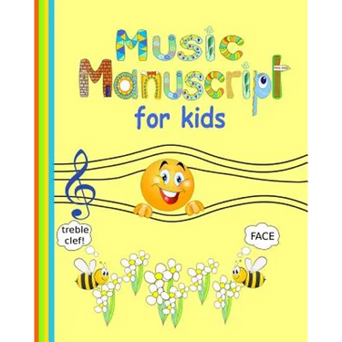 Music Manuscript: Great for kids 8 large staves per page 46 pages