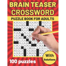 Brain Teaser Crossword Puzzle Book for Adults: Large Print Crossword - Suitable for all levels - Crossword Puzzles for Seniors and Teens - BIG Font, A