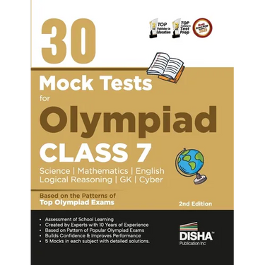 30 Mock Test Series for Olympiads Class 7 Science, Mathematics, English, Logical Reasoning, GK/ Social & Cyber 2nd Edition