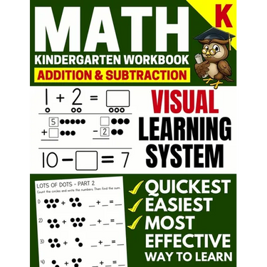 Math Kindergarten Workbook: Addition and Subtraction, Numbers 1-20, Activity Book with Questions, Puzzles, Tests with (Grade K Math Workbook)