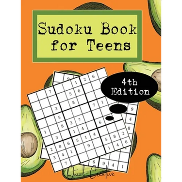 Sudoku Book For Teens 4th Edition: Easy to Medium Sudoku Puzzles Including 330 Sudoku Puzzles with Solutions, Avocado Edition, Great Gift for Teens or