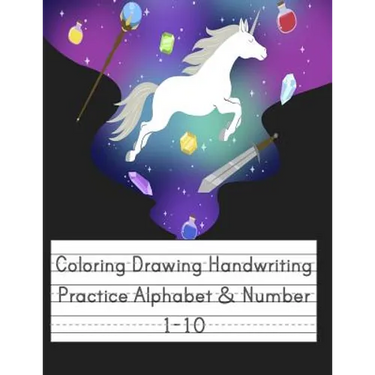 Coloring Drawing Handwriting Practice Alphabet & Number: Workbook For Preschoolers Pre K, Kindergarten and Kids Ages 3-5 Drawing And Writing With Cute