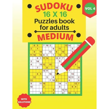 Sudoku 16 X 16 Puzzles medium - volume_4: Sudoku 16 X 16 Puzzles book medium for adults with Solutions - Large Print - One Puzzle Per Page (Volume 4)