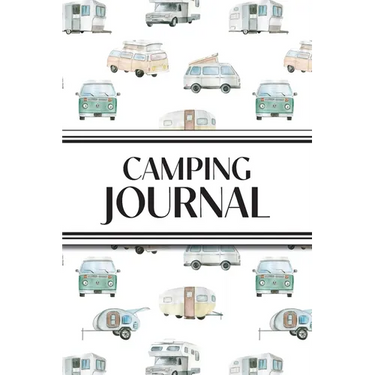 Camping Journal (Watercolor Camping Vehicles): 6"x9" RV & Camping Trip Log Book with Campsite Ratings, Travel Notes, Checklists, and Memory Pages - Pe