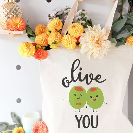 Olive You Cotton Canvas Tote Bag by The Cotton & Canvas Co.