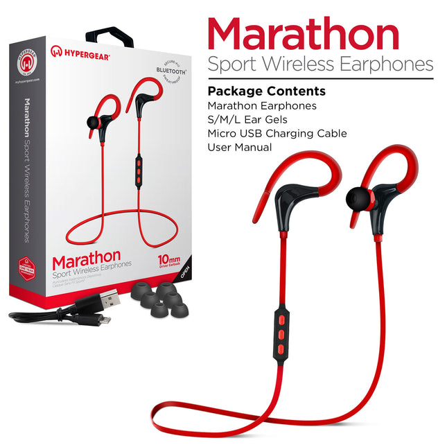 HyperGear Marathon Sport Wireless Bluetooth Earphones (MARPHONES-PRNT) by Jupiter Gear