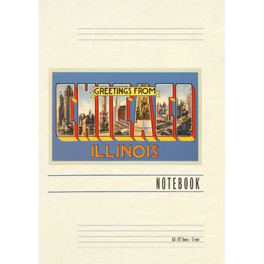 Vintage Lined Notebook Greetings from Chicago, Illinois
