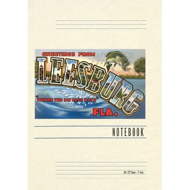 Vintage Lined Notebook Greetings from Leesburg, Florida