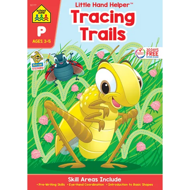 School Zone Tracing Trails Workbook with Stickers