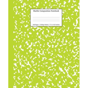 Marble Composition Notebook College Ruled: Green Marble Notebooks, School Supplies, Notebooks for School