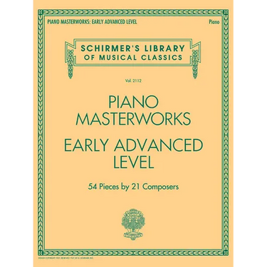 Piano Masterworks Early Advanced Level Schirmer's Library Volume 2112 Classical Sheet Music Collection Piano Songbook for Advanced Players and Music T