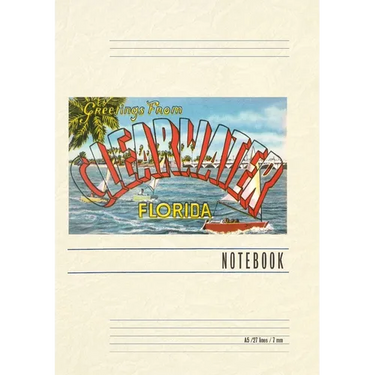 Vintage Lined Notebook Greetings from Clearwater, Florida
