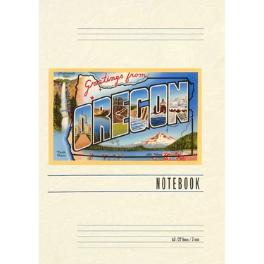 Vintage Lined Notebook Greetings from Oregon