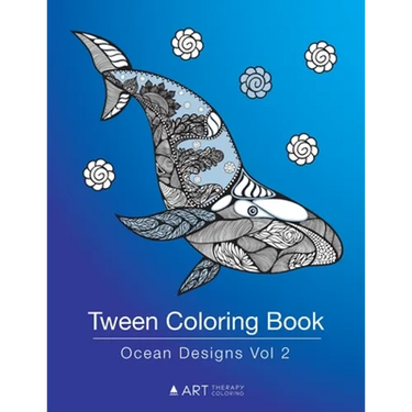Tween Coloring Book: Ocean Designs Vol 2: Colouring Book for Teenagers, Young Adults, Boys, Girls, Ages 9-12, 13-16, Cute Arts & Craft Gift, Detailed