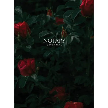 Notary Journal: Hardbound Public Record Book for Women, Logbook for Notarial Acts, 390 Entries, 8.5" x 11", Red Roses Cover