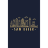 San Diego: San Diego Skyline inspired design. City of California, sights and history. Travel Cityscape.