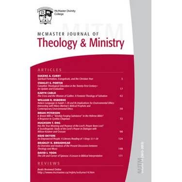 McMaster Journal of Theology and Ministry: Volume 14, 20132014
