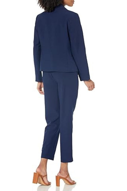 Le Suit Petite Stretch Crepe One Button Pantsuit by Curated Brands