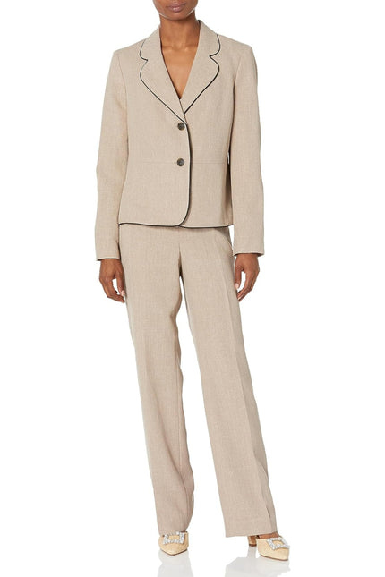 Le Suit Women's 2 Button Framed Jacket & Pant Suit by Curated Brands
